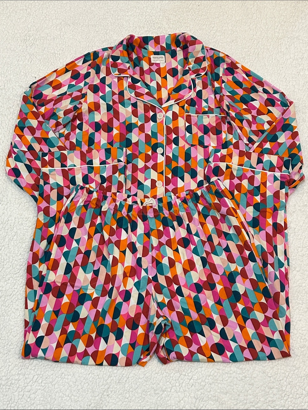 Trina Turk x Bedhead PJs Geometric-Print Long Jersey Pajama Set size Large